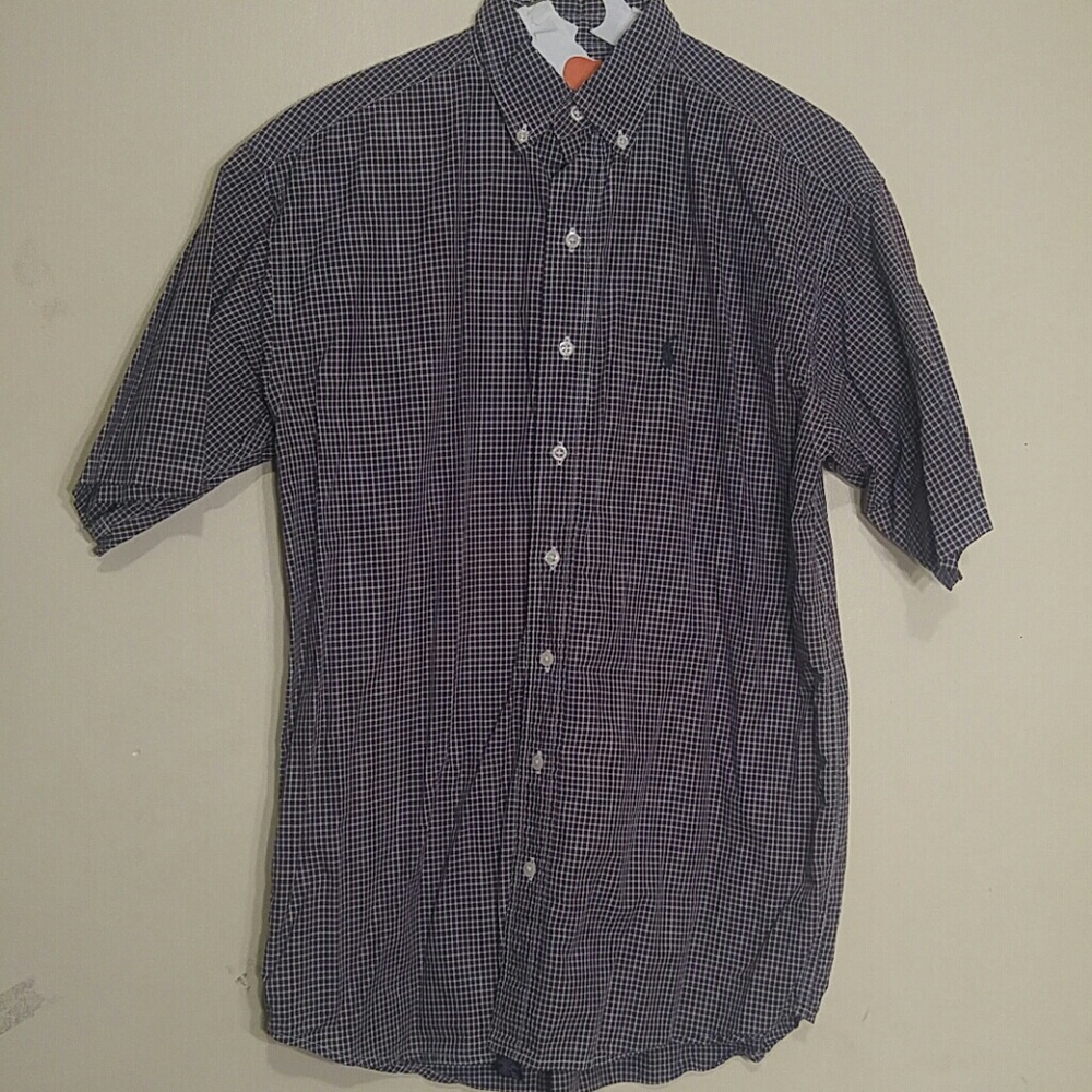 Short Sleeved Plaid Dress Shirt